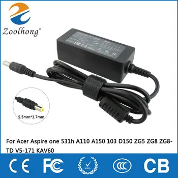 Zoolhong Заводское Зарядное устройство с адаптером переменного тока 19V 2.15A для Acer Aspire One 531h A110 A150 103 D150 ZG5 ZG8 ZG8-TD V5-171 KAV60