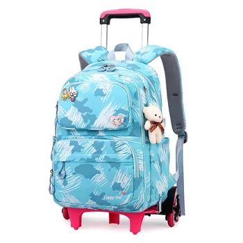 Школьная сумка Graphics Troll с львиным медведем, школьная сумка для школьников с ортопедической сумкой на 2/6 колесах для девочек